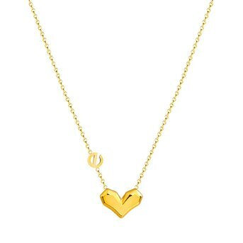 18K Gold Plated LOVE Heart Necklace Chain