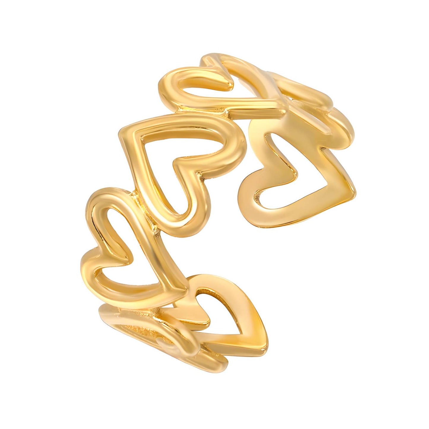 18K Gold Plated Open Heart Ring