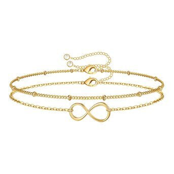 18K Gold Plated Infinity Charmed Bracelet Set