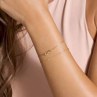 18K Gold Plated Infinity Charmed Bracelet Set