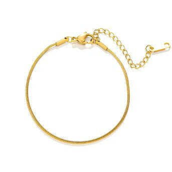 18K Gold Plated Fine Snake Chain Bracelet