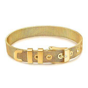 18K Gold Plated Watch Strap Buckle Style Bracelet