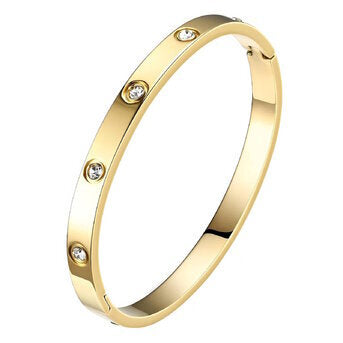 18K Gold Plated Cubic Zirconia Round Bangle