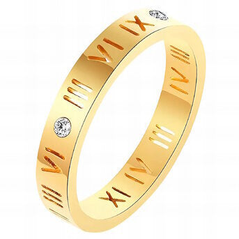 18K Gold Plated Roman Numerals Ring