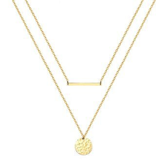 18K Gold Plated Double Necklace Set