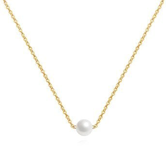 18K Gold Plated Classic Pearl Chain Necklace